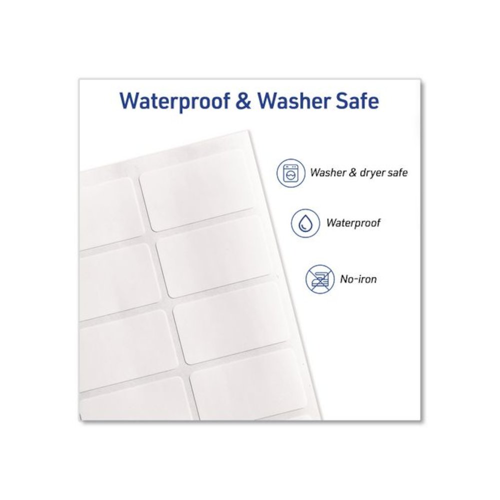 No-Iron Fabric Labels, Handwrite Only, 1 x 1.75, White, 10/Sheet, 10 Sheets/Pack. Picture 4