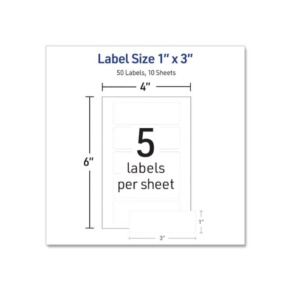 No-Iron Fabric Labels, Handwrite Only, 1 x 3, White, 5/Sheet, 10 Sheets/Pack. Picture 3