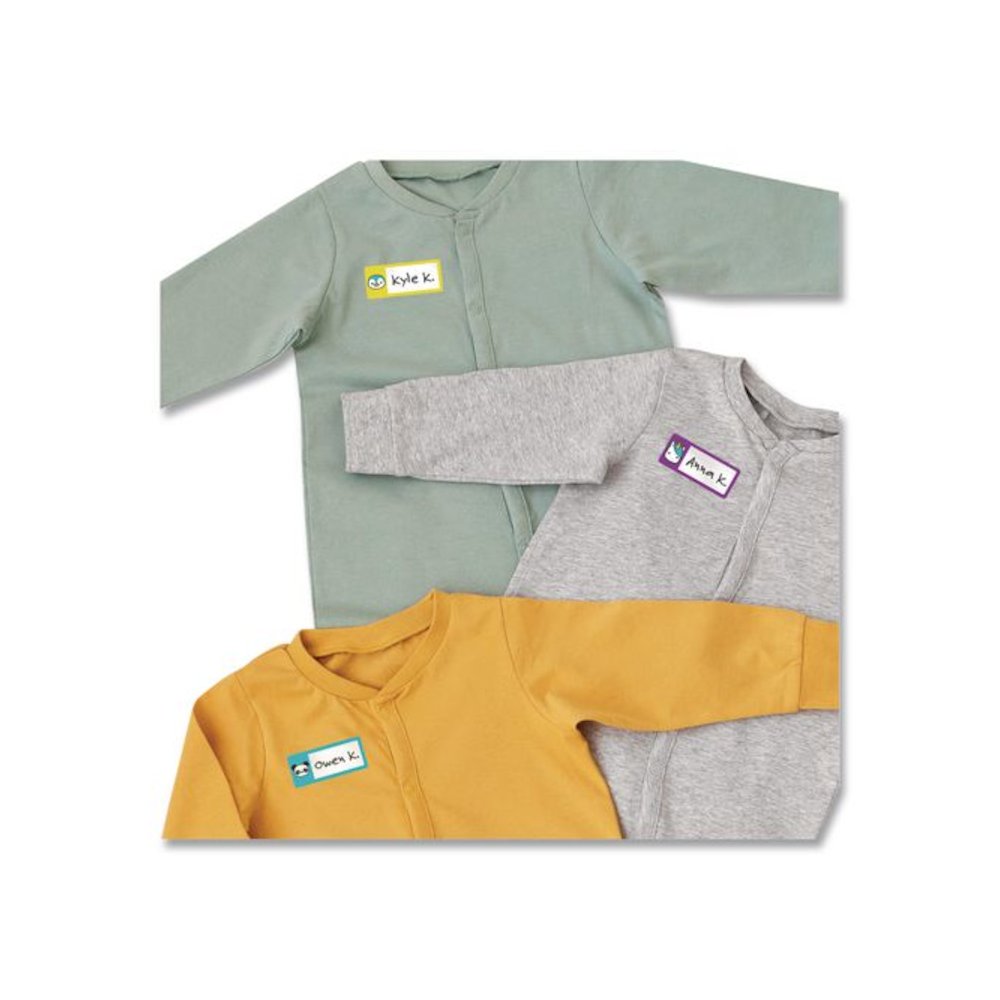 No-Iron Fabric Labels, Character/Colored Border, Handwrite Only, 0.75 x 1.75, White, 12/Sheet, 2 Sheets/Pack. Picture 2
