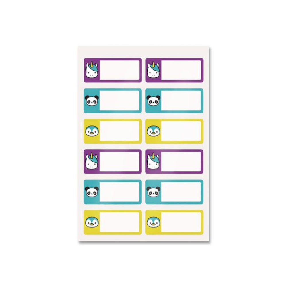 No-Iron Fabric Labels, Character/Colored Border, Handwrite Only, 0.75 x 1.75, White, 12/Sheet, 2 Sheets/Pack. Picture 1