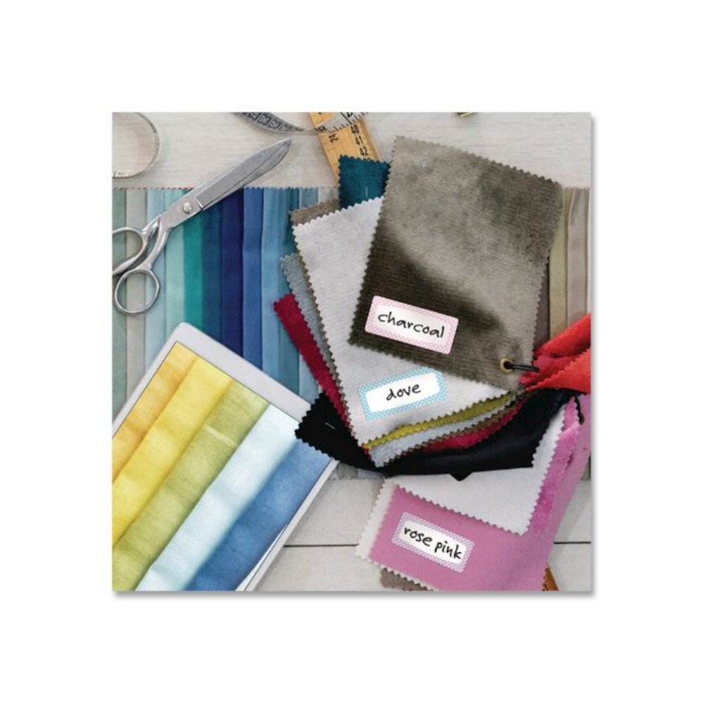 No-Iron Fabric Labels, Pastel Borders, Handwrite Only, 0.75 x 1.75, White, 12/Sheet, 2 Sheets/Pack. Picture 2