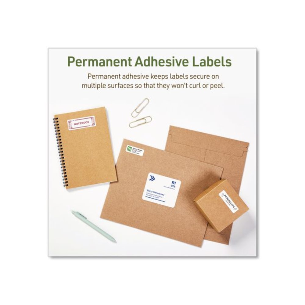 EcoFriendly Recycled Return Address Labels, Inkjet/Laser, 0.66 x 1.75, White, 60/Sheet, 10 Sheets/Pack. Picture 9