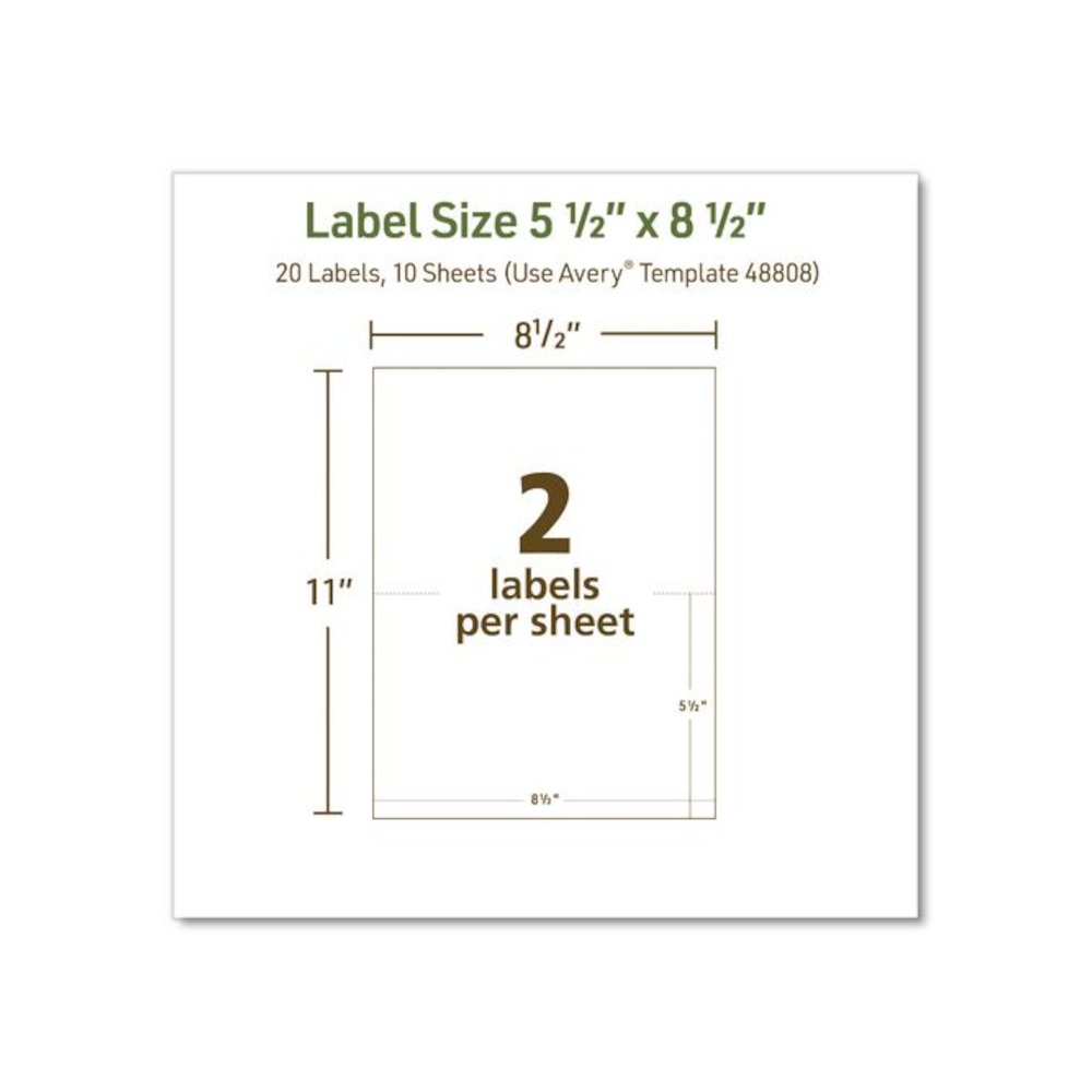 EcoFriendly Recycled Shipping Labels, Inkjet/Laser, 5.5 x 8.5, White, 2/Sheet, 10 Sheets/Pack. Picture 5