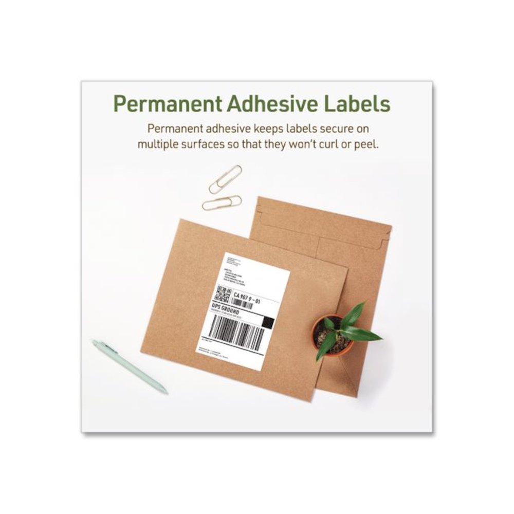 EcoFriendly Recycled Shipping Labels, Inkjet/Laser, 5.5 x 8.5, White, 2/Sheet, 10 Sheets/Pack. Picture 8