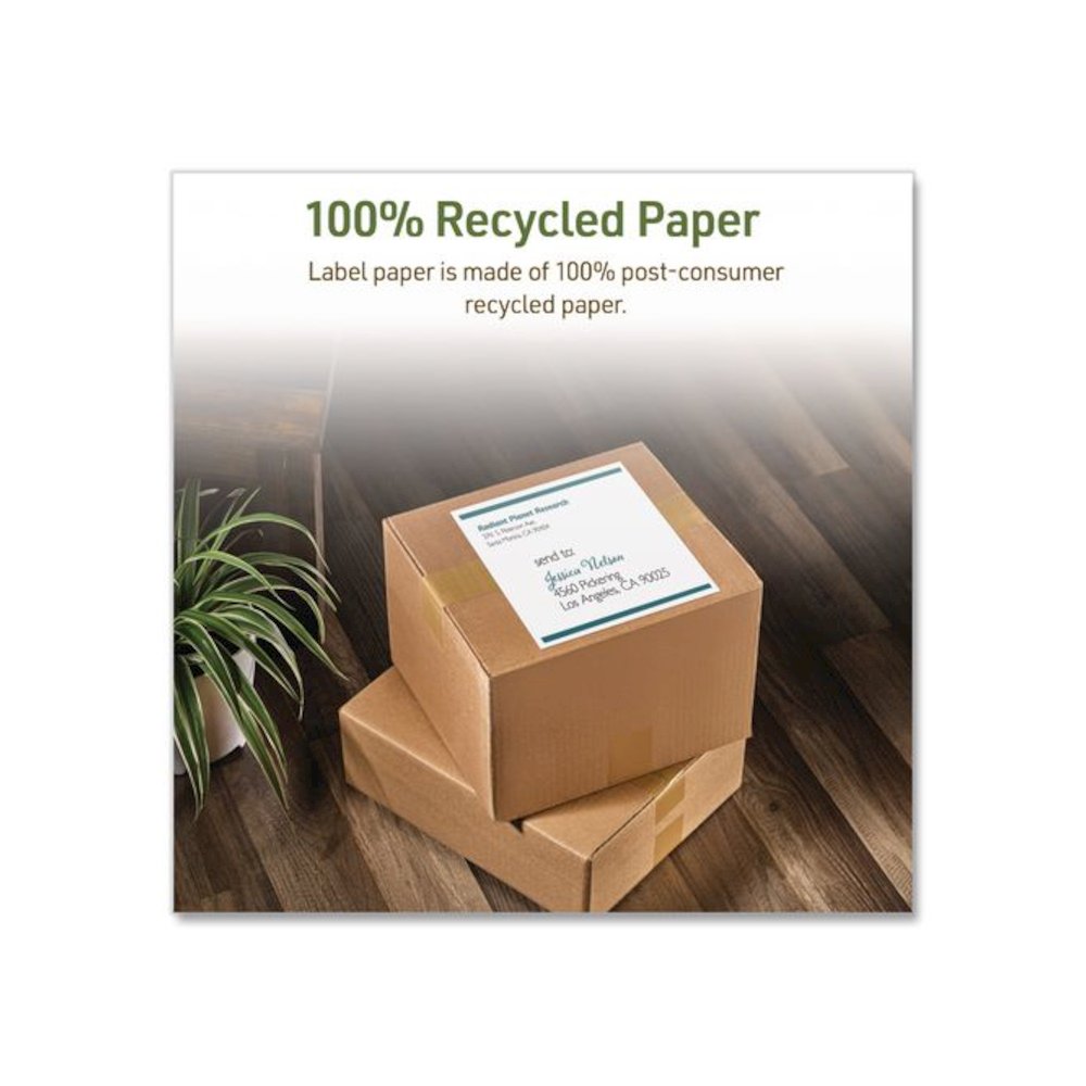 EcoFriendly Recycled Shipping Labels, Inkjet/Laser, 8.5 x 11, White, 1/Sheet, 10/Pack. Picture 3