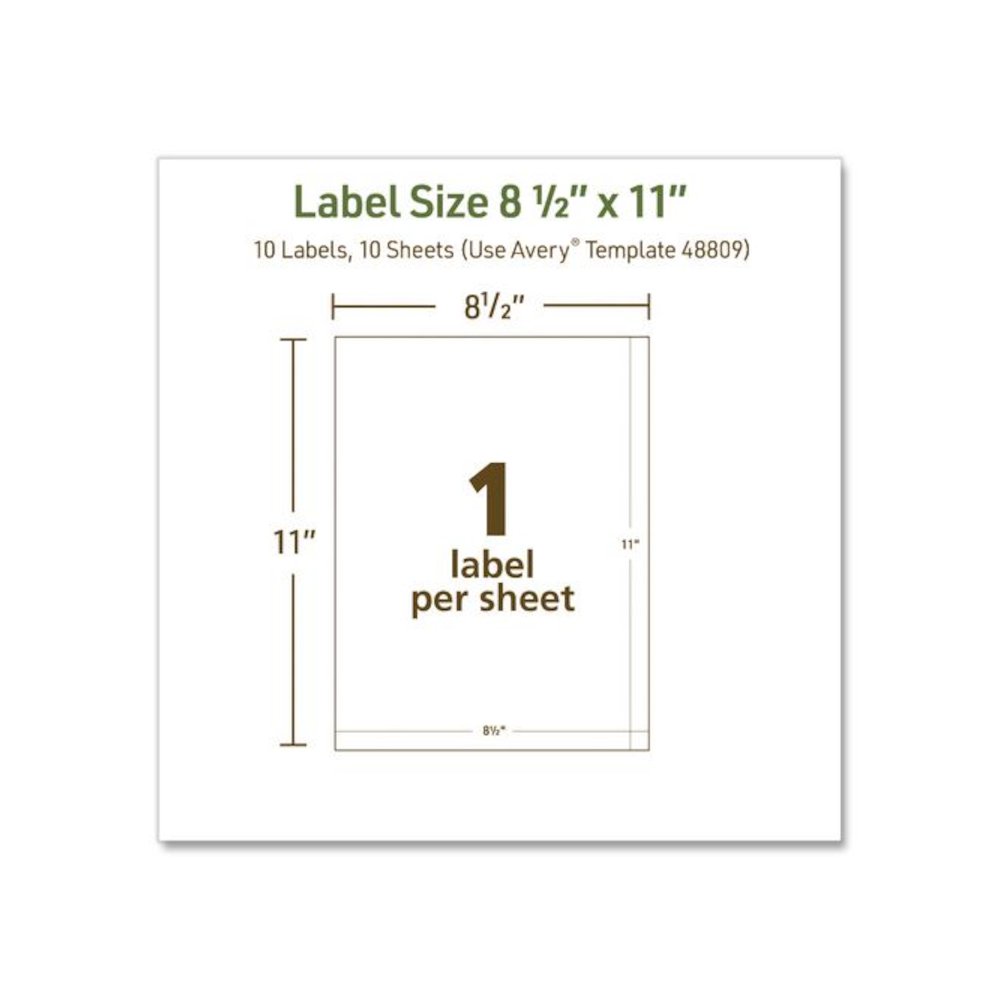 EcoFriendly Recycled Shipping Labels, Inkjet/Laser, 8.5 x 11, White, 1/Sheet, 10/Pack. Picture 5