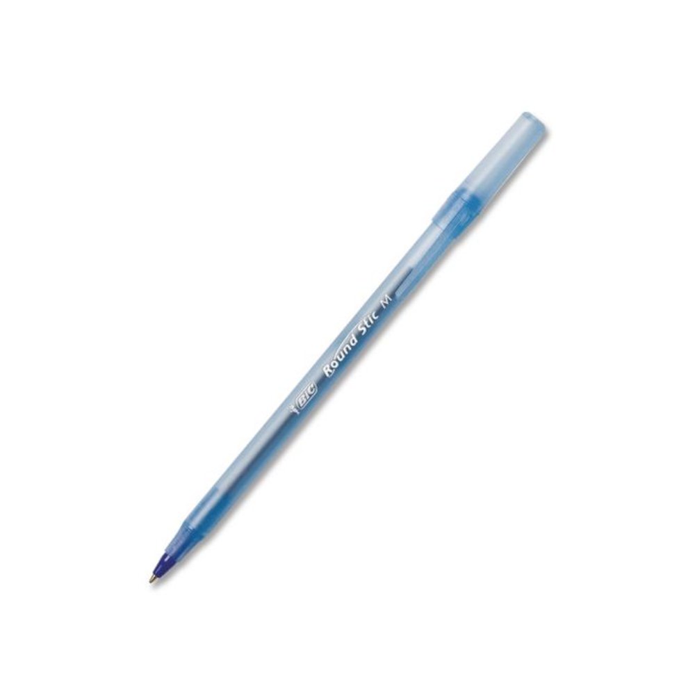 Round Stic Xtra Life Ballpoint Pen, Stick, Medium 1 mm, Blue Ink, Translucent Blue Barrel, 12/Box, 36 Boxes/Carton. Picture 3