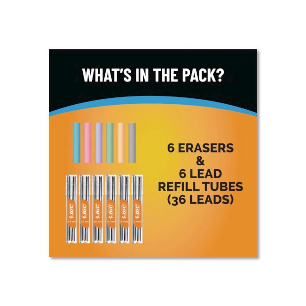 Break Resistant Lead Refills, 0.7 mm, HB, Black, 6 Leads/Tube, 6 Tubes/Pack. Picture 2