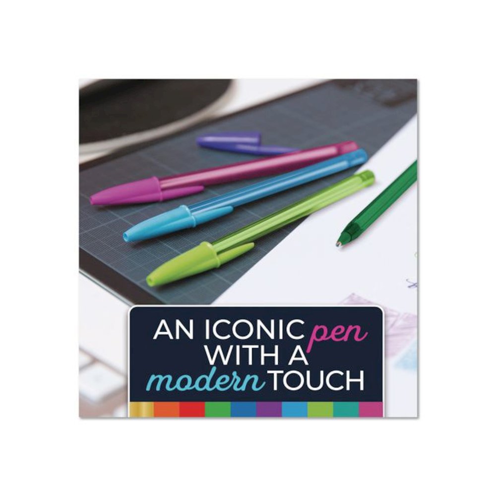 Color Cues Cristal Xtra Smooth Ballpoint Pen, Stick, Medium 1.2 mm, Assorted Ink and Barrel Colors, 60/Box. Picture 6