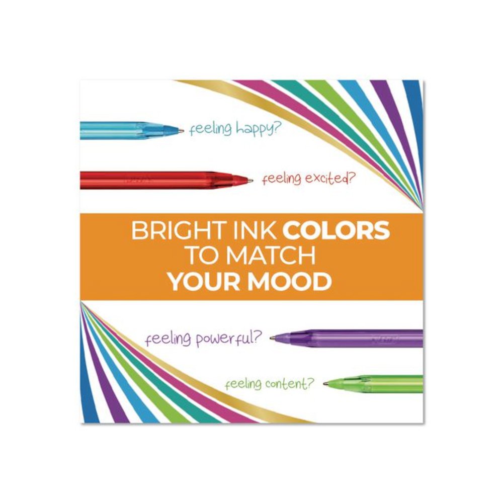 Color Cues Cristal Xtra Smooth Ballpoint Pen, Stick, Medium 1.2 mm, Assorted Ink and Barrel Colors, 60/Box. Picture 7