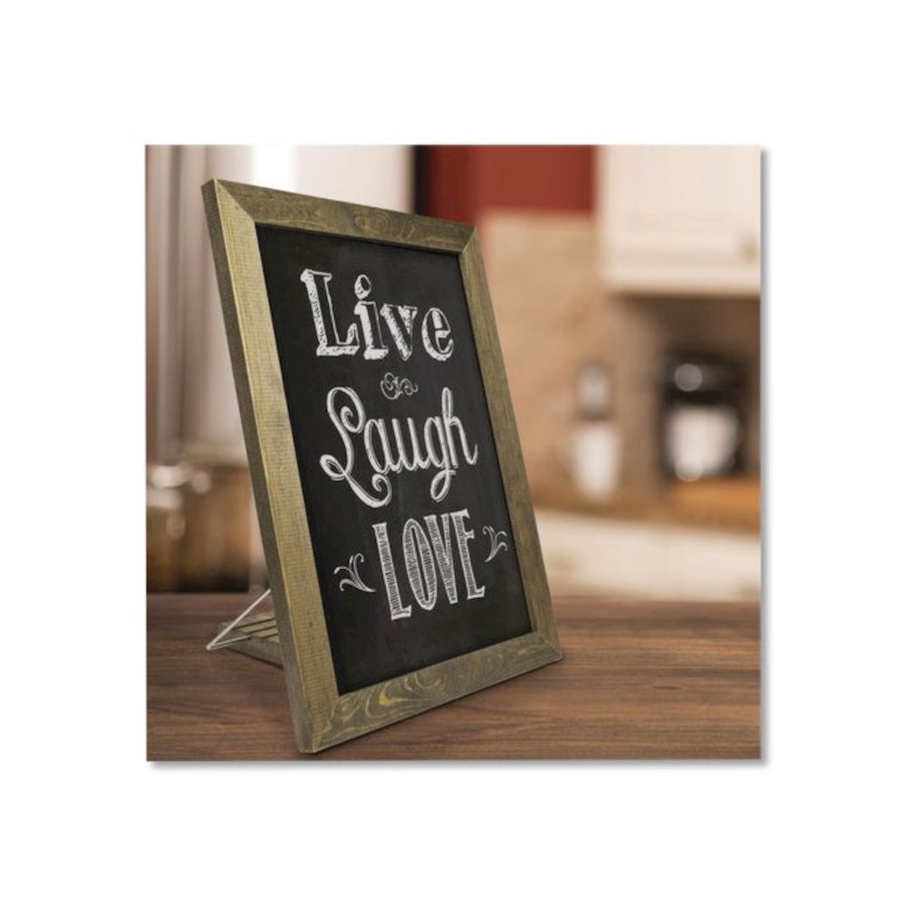 Magnetic Tabletop Chalkboard, Black Surface, Brown Wood Frame, 11 x 15. Picture 6