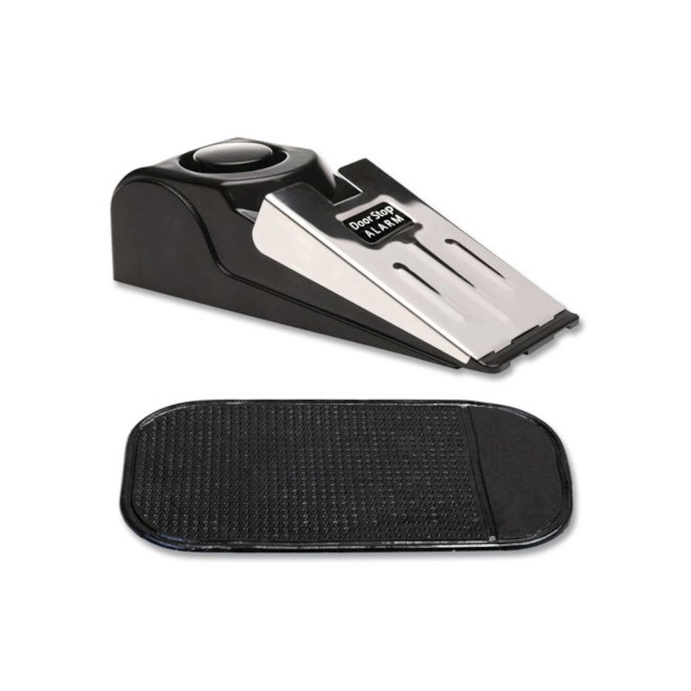 Hotel Doorstop Alarm, Wedge, Black/Silver. Picture 1