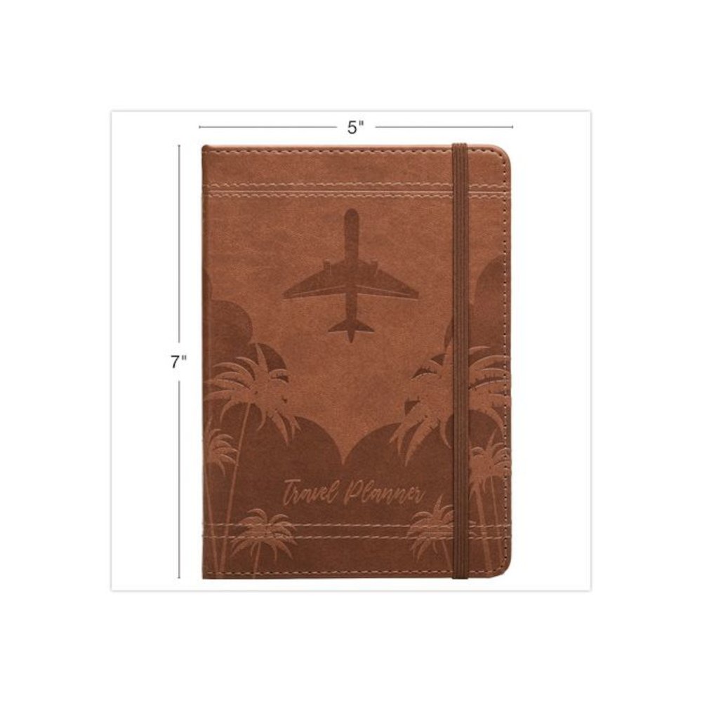 Travel Planner, Three Two Week Trips: 14 Subsections/Trip, Tropical Flight Artwork, 7 x 5, Distressed Brown Cover, Undated. Picture 6