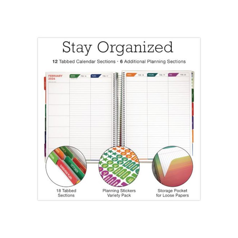 Deluxe Seasons Tree Weekly/Monthly Lesson Planner, 7 Classes, Multicolor Cover, 11 x 8.5, 13-Month: Aug 2025 to Aug 2026. Picture 3