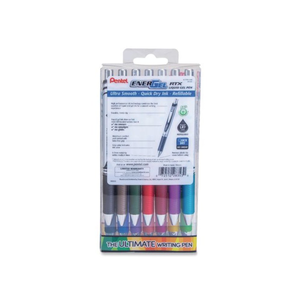 EnerGel RTX Gel Pen, Retractable, Medium 0.7 mm, Assorted Creative Ink and Barrel Colors, 14/Pack. Picture 2