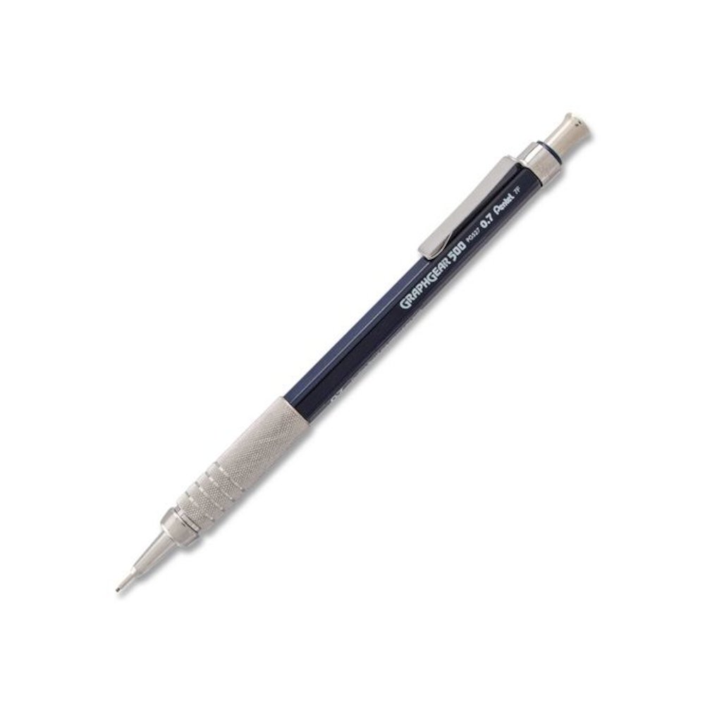 GraphGear 500 Mechanical Drafting Pencil, 0.7 mm, HB (#2), Black Lead, Black/Silver Barrel. Picture 2