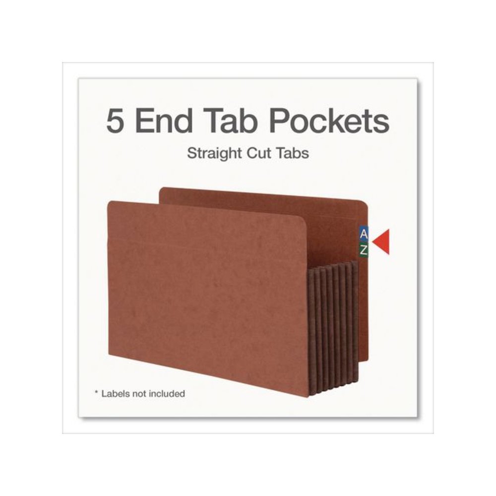 End Tab File Pocket, 7" Expansion, Legal Size, 5/Box. Picture 2