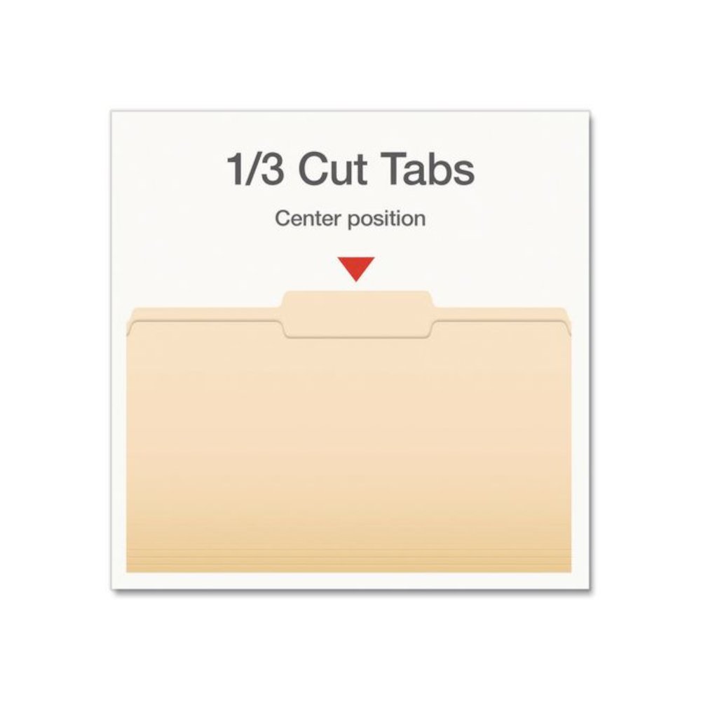 Manila File Folders, 1/3-Cut Tabs: Center Position, Legal Size, 0.75" Expansion, Manila, 100/Box. Picture 5