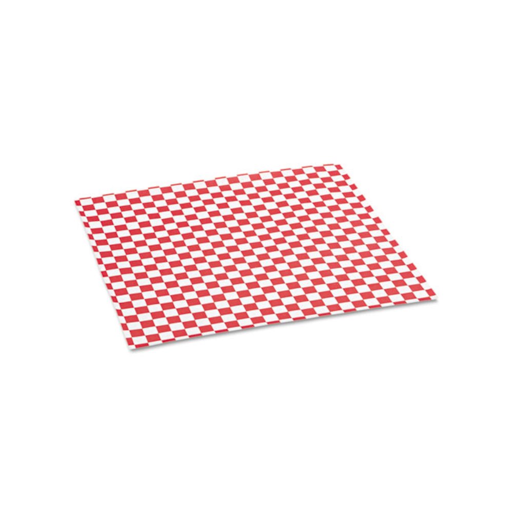 Grease-Resistant Paper Wrap/Liners, 12 x 12, Red Check, 1000/Box, 5 Boxes/Carton. Picture 1