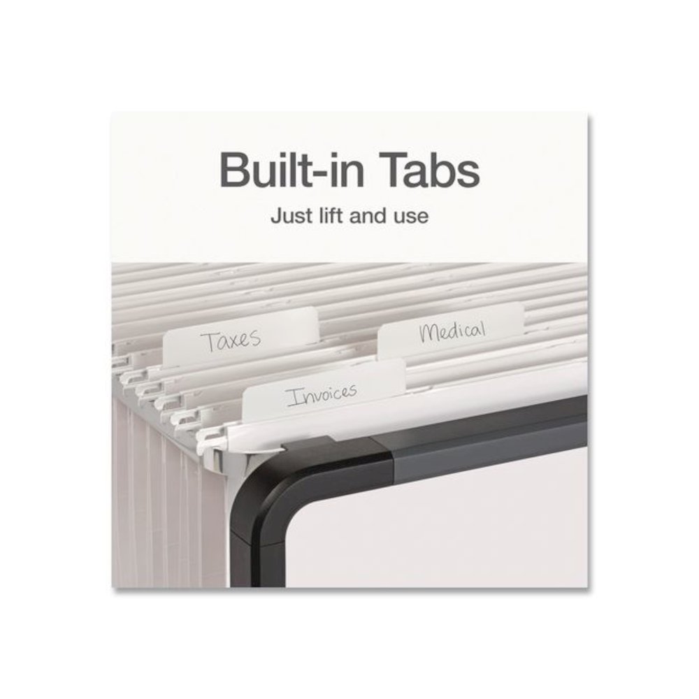 Ready-Tab Reinforced Hanging File Folders, Letter Size, 1/3-Cut Tabs, White, 20/Box. Picture 2