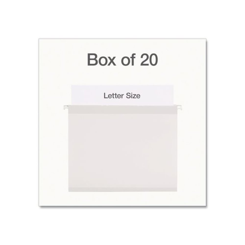 Ready-Tab Reinforced Hanging File Folders, Letter Size, 1/3-Cut Tabs, White, 20/Box. Picture 3