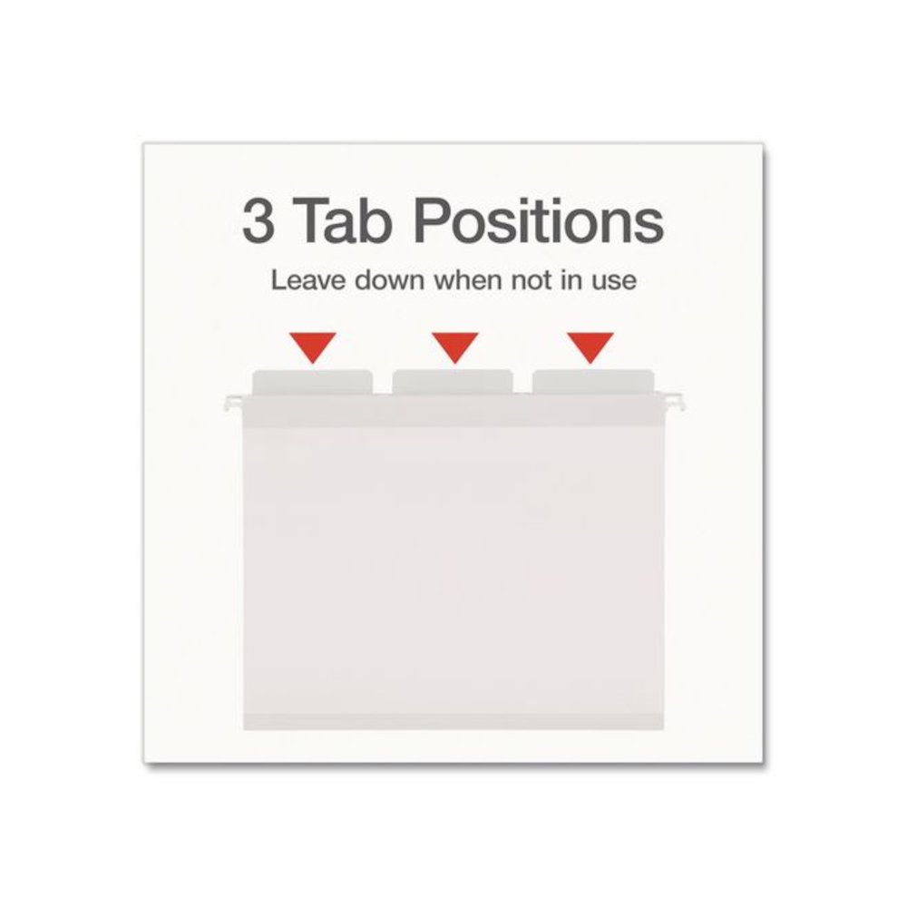 Ready-Tab Reinforced Hanging File Folders, Letter Size, 1/3-Cut Tabs, White, 20/Box. Picture 4