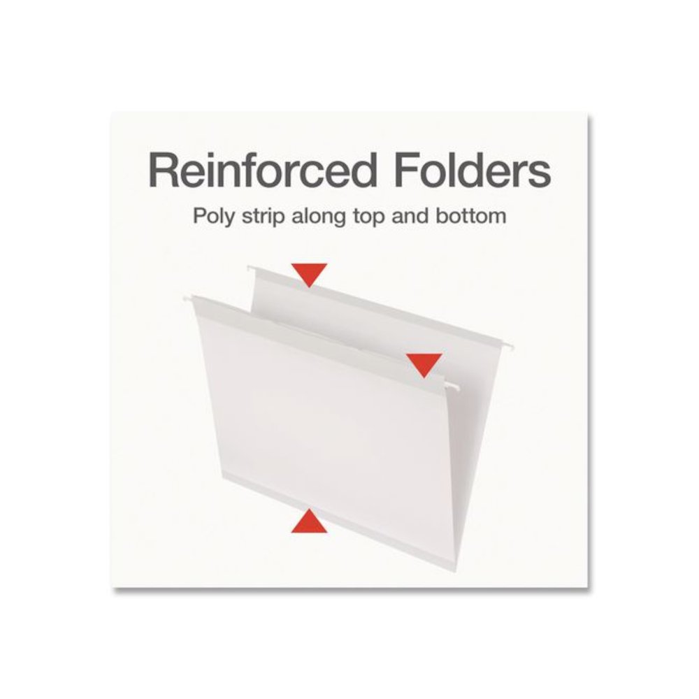 Ready-Tab Reinforced Hanging File Folders, Letter Size, 1/3-Cut Tabs, White, 20/Box. Picture 6