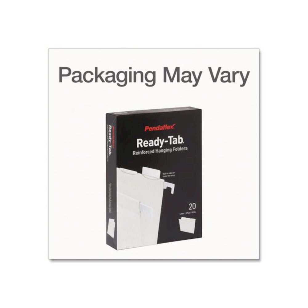 Ready-Tab Reinforced Hanging File Folders, Letter Size, 1/3-Cut Tabs, White, 20/Box. Picture 7