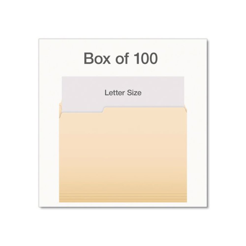 Earthwise by Pendaflex 100% Recycled Manila File Folder, 1/3-Cut Tabs: Assorted, Letter Size, 0.75" Expansion, Manila, 100/BX. Picture 2