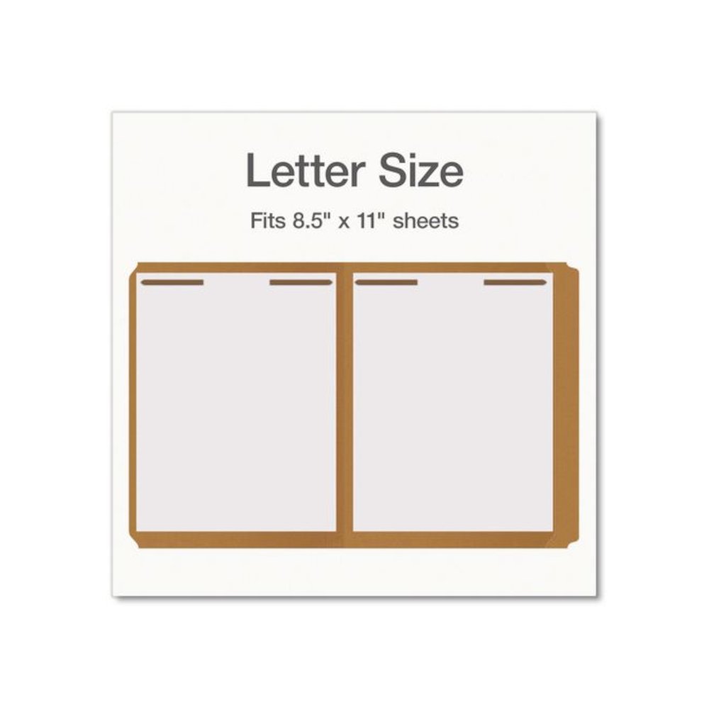 Kraft Fastener Folders, Straight Tab, Expands 0.75", 2 Fasteners, Letter Size, Kraft, 50/Box. Picture 3