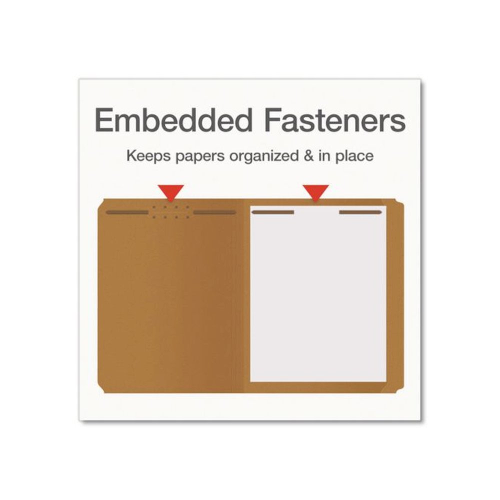 Kraft Fastener Folders, Straight Tab, Expands 0.75", 2 Fasteners, Letter Size, Kraft, 50/Box. Picture 4