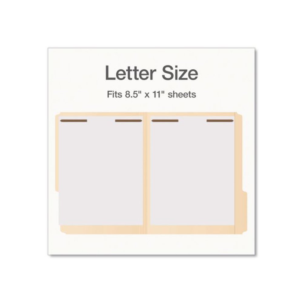 Heavy-Duty Fastener Folder, 1/3-Cut Tab: Assorted, Expands 0.75", 2 Fasteners, Letter Size, Manila, 50/Box. Picture 3