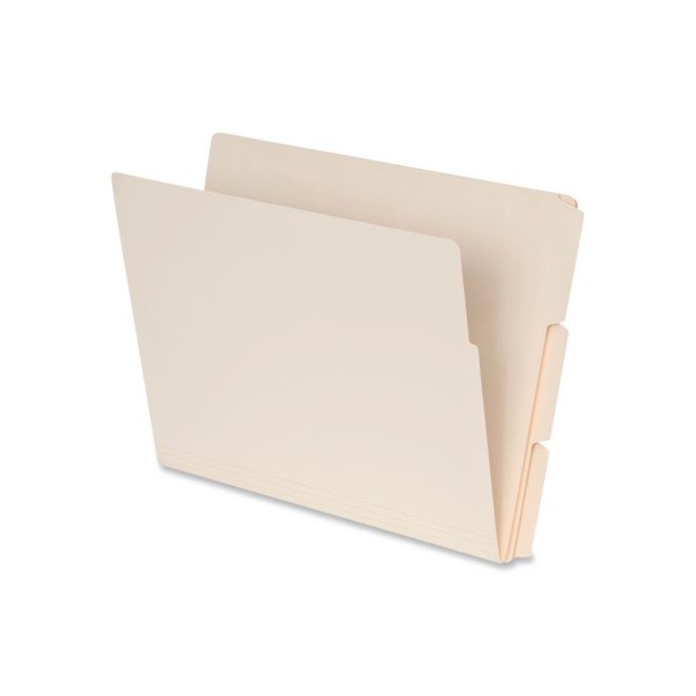 Manila End Tab Folders, 1/3-Cut Tabs: Assorted, Letter Size, 0.75" Expansion, Manila, 100/Box. Picture 1