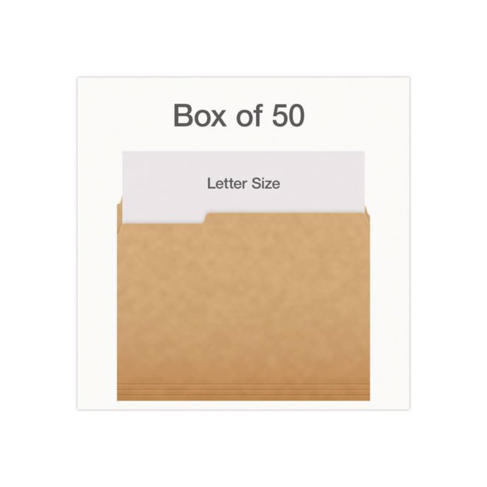 Kraft File Folders, 1/3-Cut Tabs: Assorted, Letter Size, 0.75" Expansion, Kraft, 50/Box. Picture 2