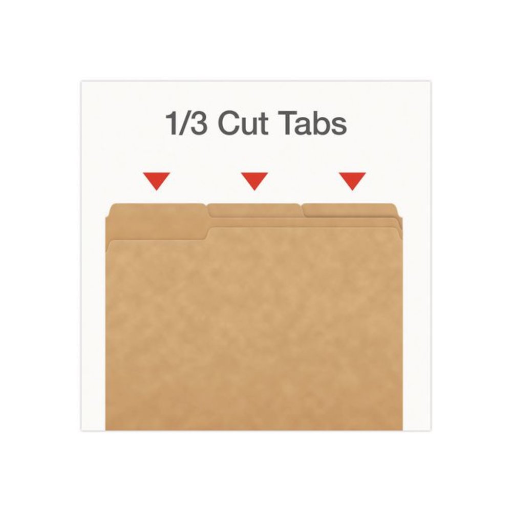 Kraft File Folders, 1/3-Cut Tabs: Assorted, Letter Size, 0.75" Expansion, Kraft, 50/Box. Picture 4