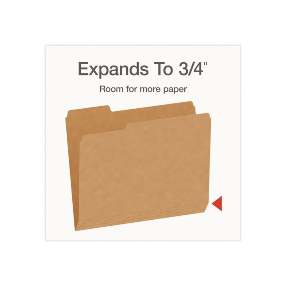 Kraft File Folders, 1/3-Cut Tabs: Assorted, Letter Size, 0.75" Expansion, Kraft, 50/Box. Picture 6