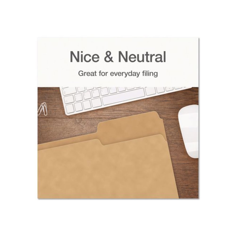 Kraft File Folders, 1/3-Cut Tabs: Assorted, Letter Size, 0.75" Expansion, Kraft, 50/Box. Picture 7