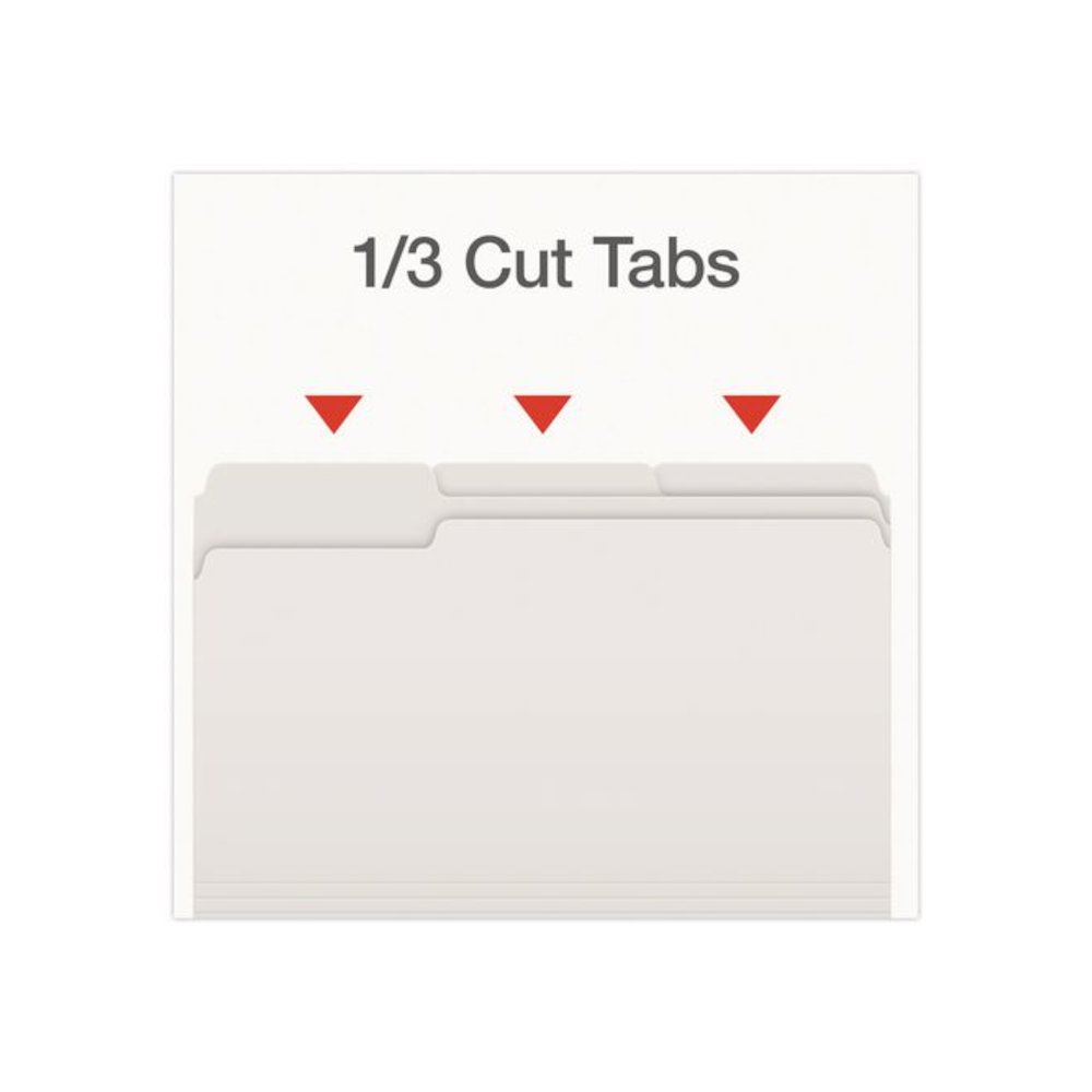Double-Ply Reinforced Top Tab Colored File Folders, 1/3-Cut Tabs: Assorted, Legal, 0.75" Expansion, White, 100/Box. Picture 4