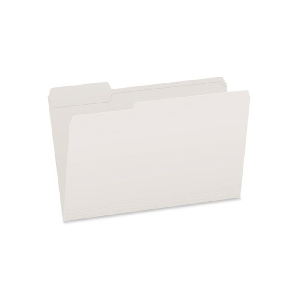 Double-Ply Reinforced Top Tab Colored File Folders, 1/3-Cut Tabs: Assorted, Legal, 0.75" Expansion, White, 100/Box. Picture 1