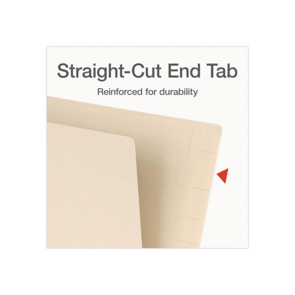 Manila End Tab Folders, Straight Tabs, Letter Size, 0.75" Expansion, Manila, 100/Box. Picture 3