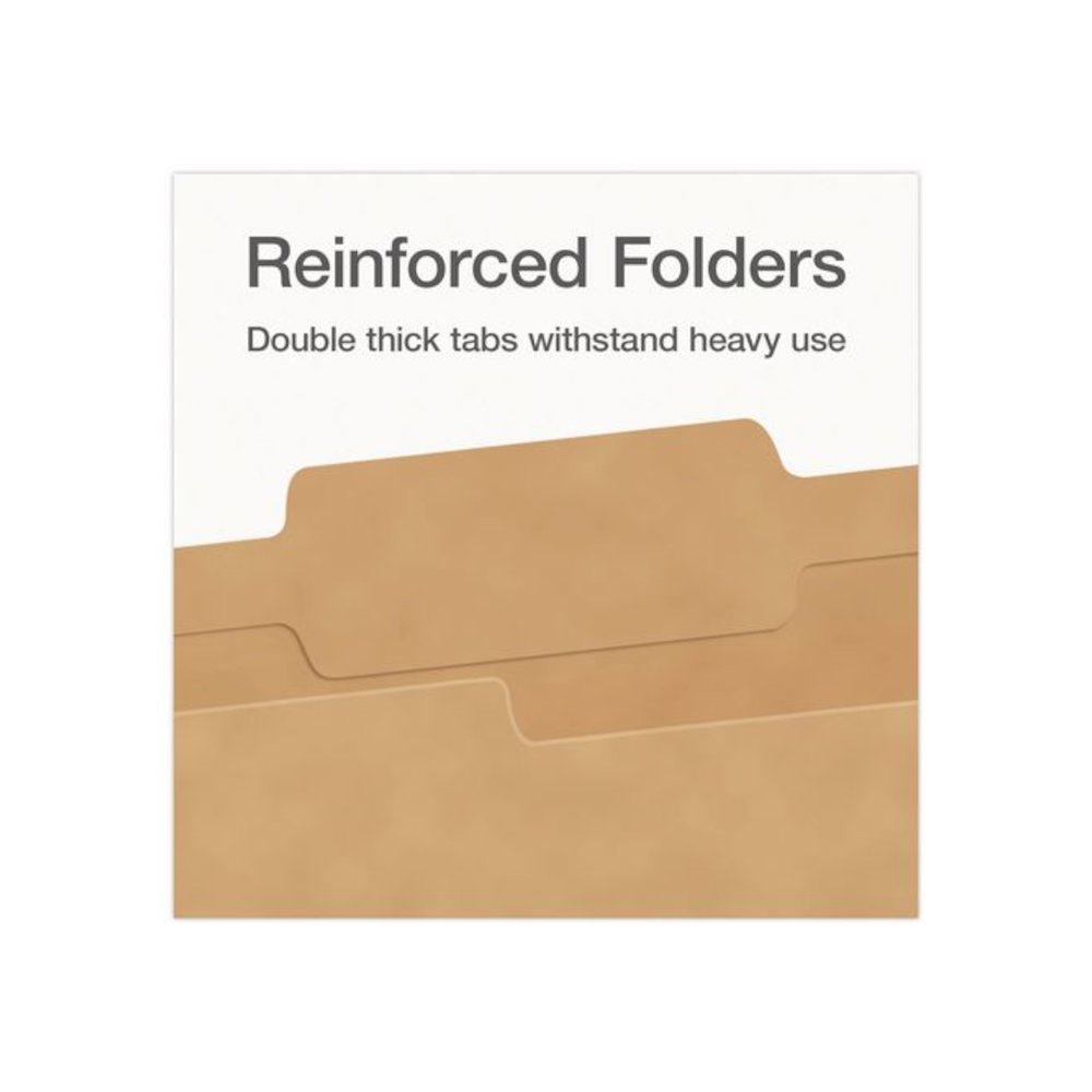 Kraft File Folders, 2/5-Cut Tabs: Right of Center, Legal Size, 0.75" Expansion, Kraft, 50/Box. Picture 5
