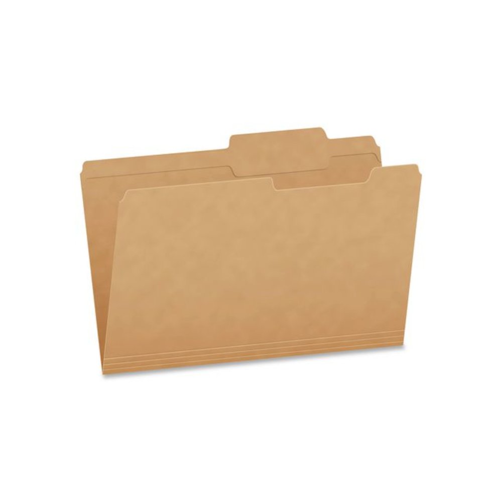 Kraft File Folders, 2/5-Cut Tabs: Right of Center, Legal Size, 0.75" Expansion, Kraft, 50/Box. Picture 1