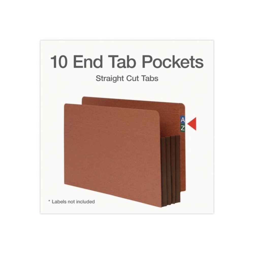 End Tab File Pocket, Dark Brown Gusset, 3.5" Expansion, Legal Size, Brown/Dark Brown, 10/Box. Picture 2