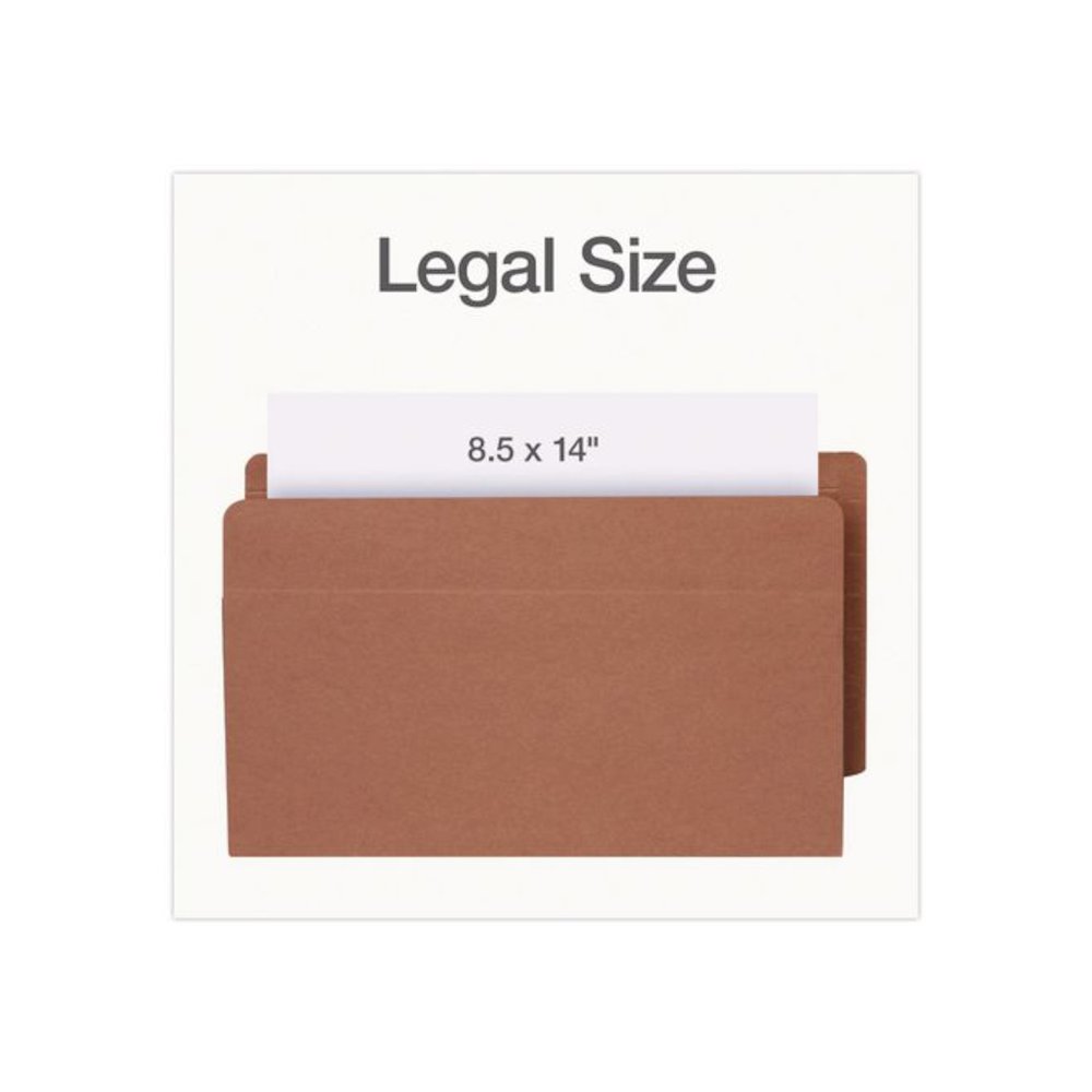 End Tab File Pocket, Dark Brown Gusset, 3.5" Expansion, Legal Size, Brown/Dark Brown, 10/Box. Picture 3