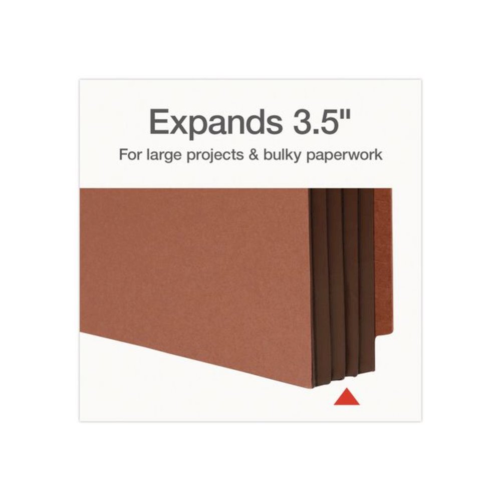 End Tab File Pocket, Dark Brown Gusset, 3.5" Expansion, Legal Size, Brown/Dark Brown, 10/Box. Picture 4