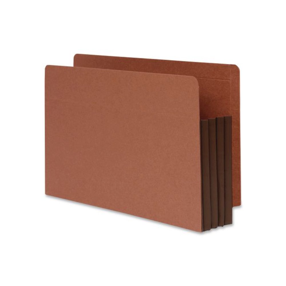 End Tab File Pocket, Dark Brown Gusset, 3.5" Expansion, Legal Size, Brown/Dark Brown, 10/Box. Picture 1