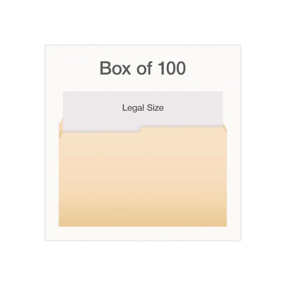 Manila File Folders, 1/2-Cut Tabs: Assorted, Legal Size, 0.75" Expansion, Manila, 100/Box. Picture 2