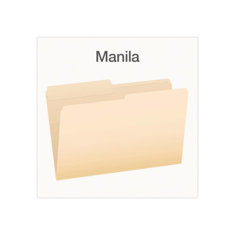Manila File Folders, 1/2-Cut Tabs: Assorted, Legal Size, 0.75" Expansion, Manila, 100/Box. Picture 3