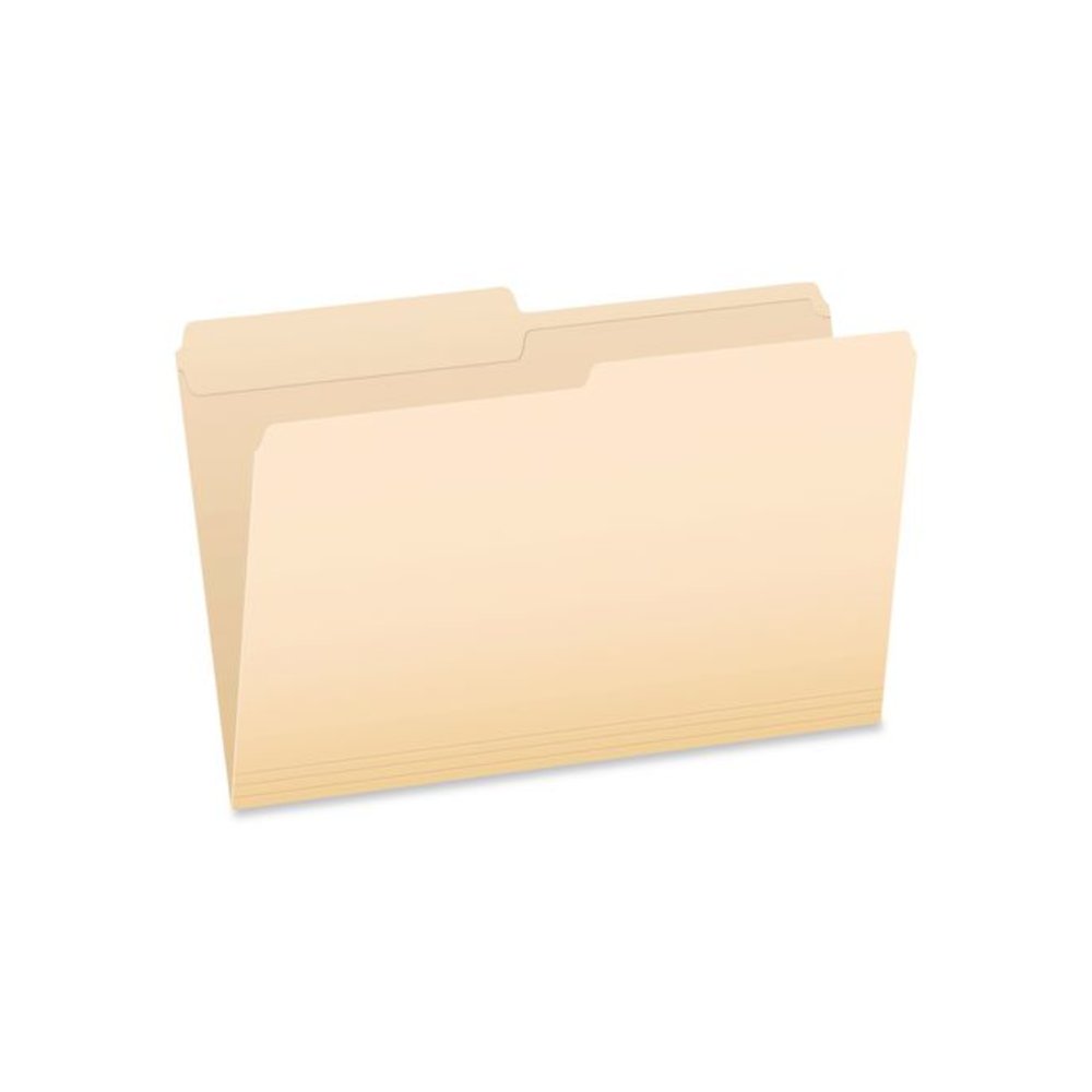 Manila File Folders, 1/2-Cut Tabs: Assorted, Legal Size, 0.75" Expansion, Manila, 100/Box. Picture 1