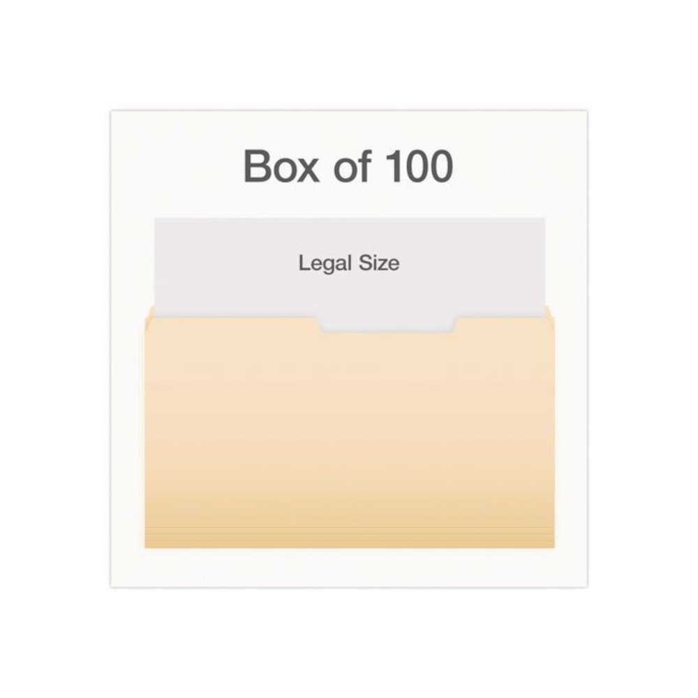 Manila File Folders, 2/5-Cut Tabs: Right, Legal Size, 0.75" Expansion, Manila, 100/Box. Picture 2